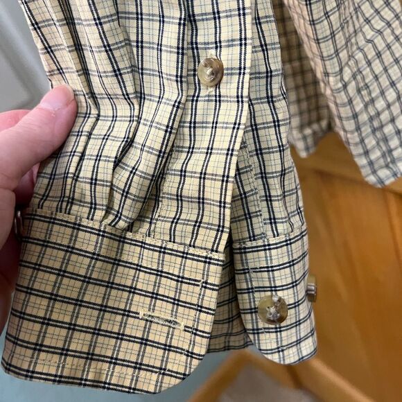 L.L. Bean yellow checked men’s button down shirt size M - Picture 4 of 7
